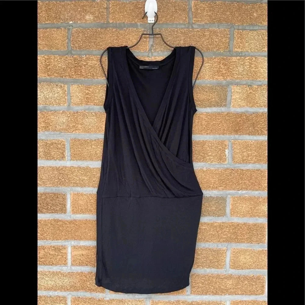 AllSaints Black Jersey Casual Dress medium